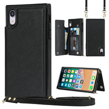 Load image into Gallery viewer, Cross-body Square Double Buckle Flip Card Bag TPU+PU Case with Card Slots &amp; Wallet &amp; Photo &amp; Strap, For iPhone XS / X, For iPhone XS Max, For iPhone XR