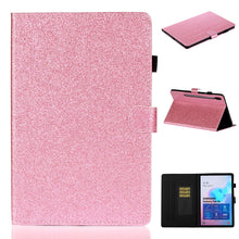Load image into Gallery viewer, Varnish Glitter Powder Horizontal Flip Leather Case with Holder &amp; Card Slot