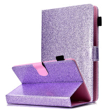 Load image into Gallery viewer, Varnish Glitter Powder Horizontal Flip Leather Case with Holder &amp; Card Slot