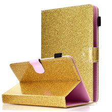 Load image into Gallery viewer, Varnish Glitter Powder Horizontal Flip Leather Case with Holder &amp; Card Slot