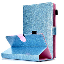 Load image into Gallery viewer, Varnish Glitter Powder Horizontal Flip Leather Case with Holder &amp; Card Slot