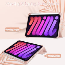 Load image into Gallery viewer, Tri-folding Acrylic TPU Leather Tablet Case with Holder &amp; Pen Slot, For iPad mini 6 / mini 2024