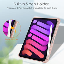 Load image into Gallery viewer, Tri-folding Acrylic TPU Leather Tablet Case with Holder &amp; Pen Slot, For iPad mini 6 / mini 2024