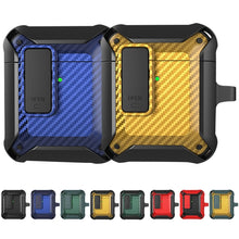 Load image into Gallery viewer, Wireless Earphones Shockproof Bumblebee Carbon Fiber Protective Case with Switch, For AirPods 1/2, For AirPods Pro