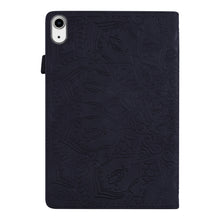Load image into Gallery viewer, Calf Pattern Double Folding Design Embossed Leather Case with Holder &amp; Card Slots &amp; Pen Slot &amp; Elastic Band, For iPad mini 2024 / mini 6