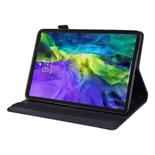 Load image into Gallery viewer, Calf Pattern Double Folding Design Embossed Leather Case with Holder &amp; Card Slots &amp; Pen Slot &amp; Elastic Band, For iPad mini 2024 / mini 6