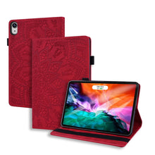 Load image into Gallery viewer, Calf Pattern Double Folding Design Embossed Leather Case with Holder &amp; Card Slots &amp; Pen Slot &amp; Elastic Band, For iPad mini 2024 / mini 6