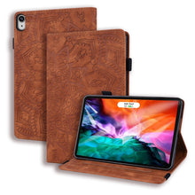 Load image into Gallery viewer, Calf Pattern Double Folding Design Embossed Leather Case with Holder &amp; Card Slots &amp; Pen Slot &amp; Elastic Band, For iPad mini 2024 / mini 6