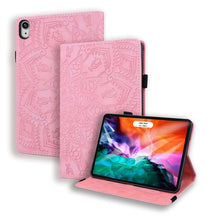 Load image into Gallery viewer, Calf Pattern Double Folding Design Embossed Leather Case with Holder &amp; Card Slots &amp; Pen Slot &amp; Elastic Band, For iPad mini 2024 / mini 6