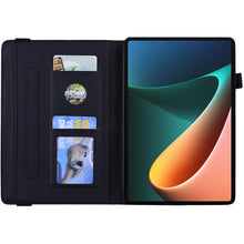 Load image into Gallery viewer, Calf Pattern Double Folding Design Embossed Leather Case with Holder &amp; Card Slots &amp; Pen Slot &amp; Elastic Band, For Xiaomi Mi Pad 5 / 5 Pro