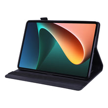 Load image into Gallery viewer, Calf Pattern Double Folding Design Embossed Leather Case with Holder &amp; Card Slots &amp; Pen Slot &amp; Elastic Band, For Xiaomi Mi Pad 5 / 5 Pro
