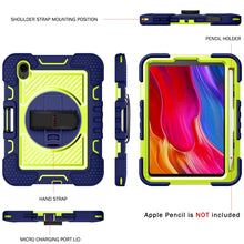 Load image into Gallery viewer, 360 Degree Rotation Contrast Color Shockproof Silicone + PC Case with Holder &amp; Hand Grip Strap &amp; Shoulder Strap, For iPad mini 2024 / mini 6