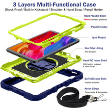 Load image into Gallery viewer, 360 Degree Rotation Contrast Color Shockproof Silicone + PC Case with Holder &amp; Hand Grip Strap &amp; Shoulder Strap, For iPad mini 2024 / mini 6