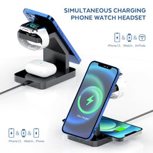 Load image into Gallery viewer, S6 3 In 1 Multi-function Magnetic Wireless Charger Stand for iPhone &amp; iWatch &amp; AirPods