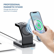 Load image into Gallery viewer, S6 3 In 1 Multi-function Magnetic Wireless Charger Stand for iPhone &amp; iWatch &amp; AirPods