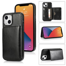 Load image into Gallery viewer, Shockproof PU + TPU Protective Case with Card Slots &amp; Holder, For iPhone 13 mini, For iPhone 13, For iPhone 13 Pro, For iPhone 13 Pro Max