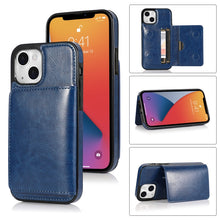 Load image into Gallery viewer, Shockproof PU + TPU Protective Case with Card Slots &amp; Holder, For iPhone 13 mini, For iPhone 13, For iPhone 13 Pro, For iPhone 13 Pro Max