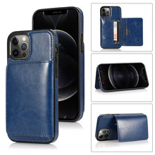 Load image into Gallery viewer, Shockproof PU + TPU Protective Case with Card Slots &amp; Holder, For iPhone 13 mini, For iPhone 13, For iPhone 13 Pro, For iPhone 13 Pro Max
