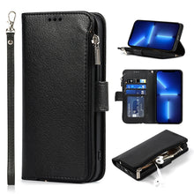 Load image into Gallery viewer, Microfiber Zipper Horizontal Flip Leather Case with Holder &amp; Card Slots &amp; Wallet, For iPhone 13 mini, For iPhone 13, For iPhone 13 Pro, For iPhone 13 Pro Max