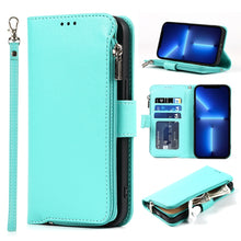 Load image into Gallery viewer, Microfiber Zipper Horizontal Flip Leather Case with Holder &amp; Card Slots &amp; Wallet, For iPhone 13 mini, For iPhone 13, For iPhone 13 Pro, For iPhone 13 Pro Max