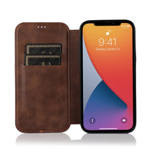 Load image into Gallery viewer, Strong Magnetic Closure PU + TPU Leather Case with Card Slots &amp; Holder, For iPhone 13 mini, For iPhone 13, For iPhone 13 Pro, For iPhone 13 Pro Max