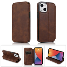 Load image into Gallery viewer, Strong Magnetic Closure PU + TPU Leather Case with Card Slots &amp; Holder, For iPhone 13 mini, For iPhone 13, For iPhone 13 Pro, For iPhone 13 Pro Max