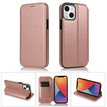 Load image into Gallery viewer, Strong Magnetic Closure PU + TPU Leather Case with Card Slots &amp; Holder, For iPhone 13 mini, For iPhone 13, For iPhone 13 Pro, For iPhone 13 Pro Max