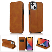 Load image into Gallery viewer, Strong Magnetic Closure PU + TPU Leather Case with Card Slots &amp; Holder, For iPhone 13 mini, For iPhone 13, For iPhone 13 Pro, For iPhone 13 Pro Max