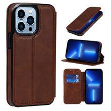 Load image into Gallery viewer, Strong Magnetic Closure PU + TPU Leather Case with Card Slots &amp; Holder, For iPhone 13 mini, For iPhone 13, For iPhone 13 Pro, For iPhone 13 Pro Max