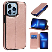Load image into Gallery viewer, Strong Magnetic Closure PU + TPU Leather Case with Card Slots &amp; Holder, For iPhone 13 mini, For iPhone 13, For iPhone 13 Pro, For iPhone 13 Pro Max