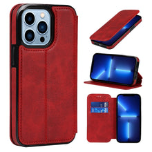Load image into Gallery viewer, Strong Magnetic Closure PU + TPU Leather Case with Card Slots &amp; Holder, For iPhone 13 mini, For iPhone 13, For iPhone 13 Pro, For iPhone 13 Pro Max