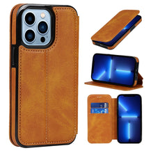 Load image into Gallery viewer, Strong Magnetic Closure PU + TPU Leather Case with Card Slots &amp; Holder, For iPhone 13 mini, For iPhone 13, For iPhone 13 Pro, For iPhone 13 Pro Max