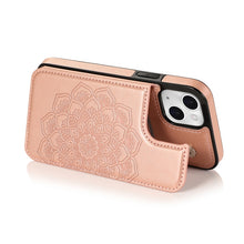 Load image into Gallery viewer, Double Buckle Mandala Pattern PU+TPU Protective Case with Card Slots &amp; Holder &amp; Photo Frame, For iPhone 13 mini, For iPhone 13, For iPhone 13 Pro, For iPhone 13 Pro Max