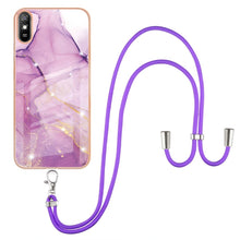 Load image into Gallery viewer, Electroplating Marble Pattern IMD TPU Shockproof Case with Neck Lanyard, For Xiaomi Redmi 9A, For Xiaomi Redmi Note 10 Pro/Note 10 Pro Max, For Xiaomi Redmi Note 10s / Note 10 4G, For Xiaomi Poco X3 NFC