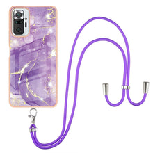 Load image into Gallery viewer, Electroplating Marble Pattern IMD TPU Shockproof Case with Neck Lanyard, For Xiaomi Redmi 9A, For Xiaomi Redmi Note 10 Pro/Note 10 Pro Max, For Xiaomi Redmi Note 10s / Note 10 4G, For Xiaomi Poco X3 NFC