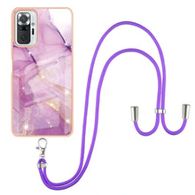 Load image into Gallery viewer, Electroplating Marble Pattern IMD TPU Shockproof Case with Neck Lanyard, For Xiaomi Redmi 9A, For Xiaomi Redmi Note 10 Pro/Note 10 Pro Max, For Xiaomi Redmi Note 10s / Note 10 4G, For Xiaomi Poco X3 NFC