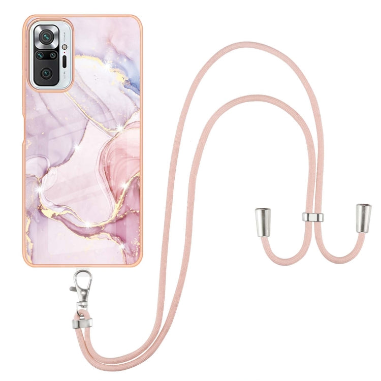 Electroplating Marble Pattern IMD TPU Shockproof Case with Neck Lanyard, For Xiaomi Redmi 9A, For Xiaomi Redmi Note 10 Pro/Note 10 Pro Max, For Xiaomi Redmi Note 10s / Note 10 4G, For Xiaomi Poco X3 NFC
