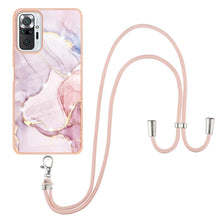 Load image into Gallery viewer, Electroplating Marble Pattern IMD TPU Shockproof Case with Neck Lanyard, For Xiaomi Redmi 9A, For Xiaomi Redmi Note 10 Pro/Note 10 Pro Max, For Xiaomi Redmi Note 10s / Note 10 4G, For Xiaomi Poco X3 NFC