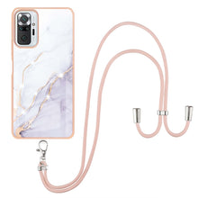 Load image into Gallery viewer, Electroplating Marble Pattern IMD TPU Shockproof Case with Neck Lanyard, For Xiaomi Redmi 9A, For Xiaomi Redmi Note 10 Pro/Note 10 Pro Max, For Xiaomi Redmi Note 10s / Note 10 4G, For Xiaomi Poco X3 NFC