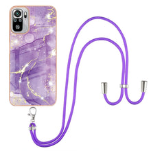 Load image into Gallery viewer, Electroplating Marble Pattern IMD TPU Shockproof Case with Neck Lanyard, For Xiaomi Redmi 9A, For Xiaomi Redmi Note 10 Pro/Note 10 Pro Max, For Xiaomi Redmi Note 10s / Note 10 4G, For Xiaomi Poco X3 NFC