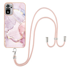 Load image into Gallery viewer, Electroplating Marble Pattern IMD TPU Shockproof Case with Neck Lanyard, For Xiaomi Redmi 9A, For Xiaomi Redmi Note 10 Pro/Note 10 Pro Max, For Xiaomi Redmi Note 10s / Note 10 4G, For Xiaomi Poco X3 NFC