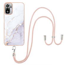Load image into Gallery viewer, Electroplating Marble Pattern IMD TPU Shockproof Case with Neck Lanyard, For Xiaomi Redmi 9A, For Xiaomi Redmi Note 10 Pro/Note 10 Pro Max, For Xiaomi Redmi Note 10s / Note 10 4G, For Xiaomi Poco X3 NFC