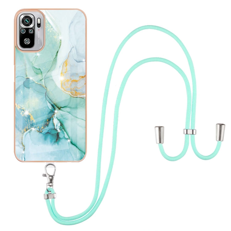Electroplating Marble Pattern IMD TPU Shockproof Case with Neck Lanyard, For Xiaomi Redmi 9A, For Xiaomi Redmi Note 10 Pro/Note 10 Pro Max, For Xiaomi Redmi Note 10s / Note 10 4G, For Xiaomi Poco X3 NFC