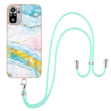 Load image into Gallery viewer, Electroplating Marble Pattern IMD TPU Shockproof Case with Neck Lanyard, For Xiaomi Redmi 9A, For Xiaomi Redmi Note 10 Pro/Note 10 Pro Max, For Xiaomi Redmi Note 10s / Note 10 4G, For Xiaomi Poco X3 NFC