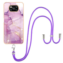 Load image into Gallery viewer, Electroplating Marble Pattern IMD TPU Shockproof Case with Neck Lanyard, For Xiaomi Redmi 9A, For Xiaomi Redmi Note 10 Pro/Note 10 Pro Max, For Xiaomi Redmi Note 10s / Note 10 4G, For Xiaomi Poco X3 NFC