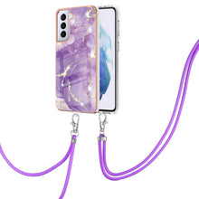 Load image into Gallery viewer, Electroplating Marble Pattern IMD TPU Shockproof Case with Neck Lanyard, For Samsung Galaxy S21 5G, For Samsung Galaxy S21+ 5G, For Samsung Galaxy S21 Ultra 5G, For Samsung Galaxy S20 FE 5G / 4G, For Samsung Galaxy S21 FE 5G, For Samsung Galaxy S20    ...