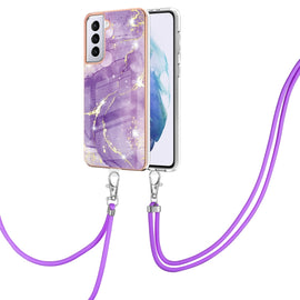 Electroplating Marble Pattern IMD TPU Shockproof Case with Neck Lanyard, For Samsung Galaxy S21 5G, For Samsung Galaxy S21+ 5G, For Samsung Galaxy S21 Ultra 5G, For Samsung Galaxy S20 FE 5G / 4G, For Samsung Galaxy S21 FE 5G, For Samsung Galaxy S20    ...