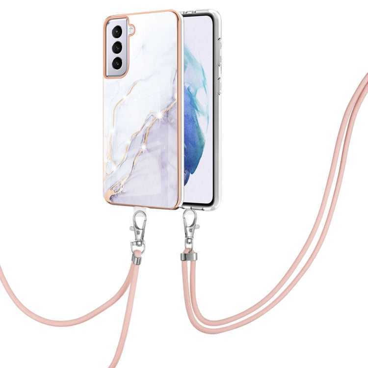 Electroplating Marble Pattern IMD TPU Shockproof Case with Neck Lanyard, For Samsung Galaxy S21 5G, For Samsung Galaxy S21+ 5G, For Samsung Galaxy S21 Ultra 5G, For Samsung Galaxy S20 FE 5G / 4G, For Samsung Galaxy S21 FE 5G, For Samsung Galaxy S20    ...