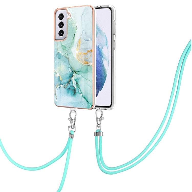 Electroplating Marble Pattern IMD TPU Shockproof Case with Neck Lanyard, For Samsung Galaxy S21 5G, For Samsung Galaxy S21+ 5G, For Samsung Galaxy S21 Ultra 5G, For Samsung Galaxy S20 FE 5G / 4G, For Samsung Galaxy S21 FE 5G, For Samsung Galaxy S20    ...