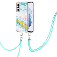 Load image into Gallery viewer, Electroplating Marble Pattern IMD TPU Shockproof Case with Neck Lanyard, For Samsung Galaxy S21 5G, For Samsung Galaxy S21+ 5G, For Samsung Galaxy S21 Ultra 5G, For Samsung Galaxy S20 FE 5G / 4G, For Samsung Galaxy S21 FE 5G, For Samsung Galaxy S20    ...